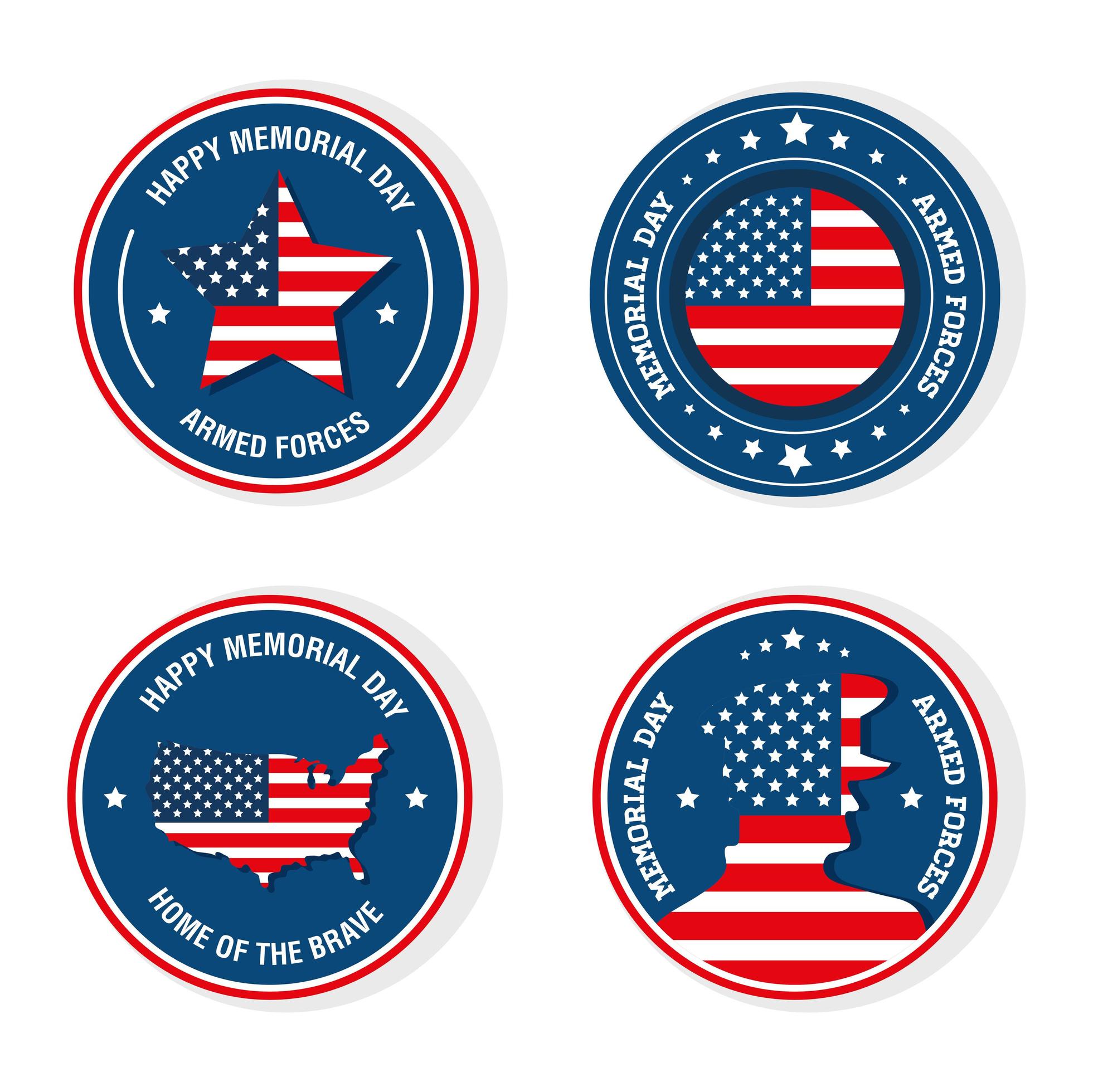 memorial day icons 3931757 Vector Art at Vecteezy