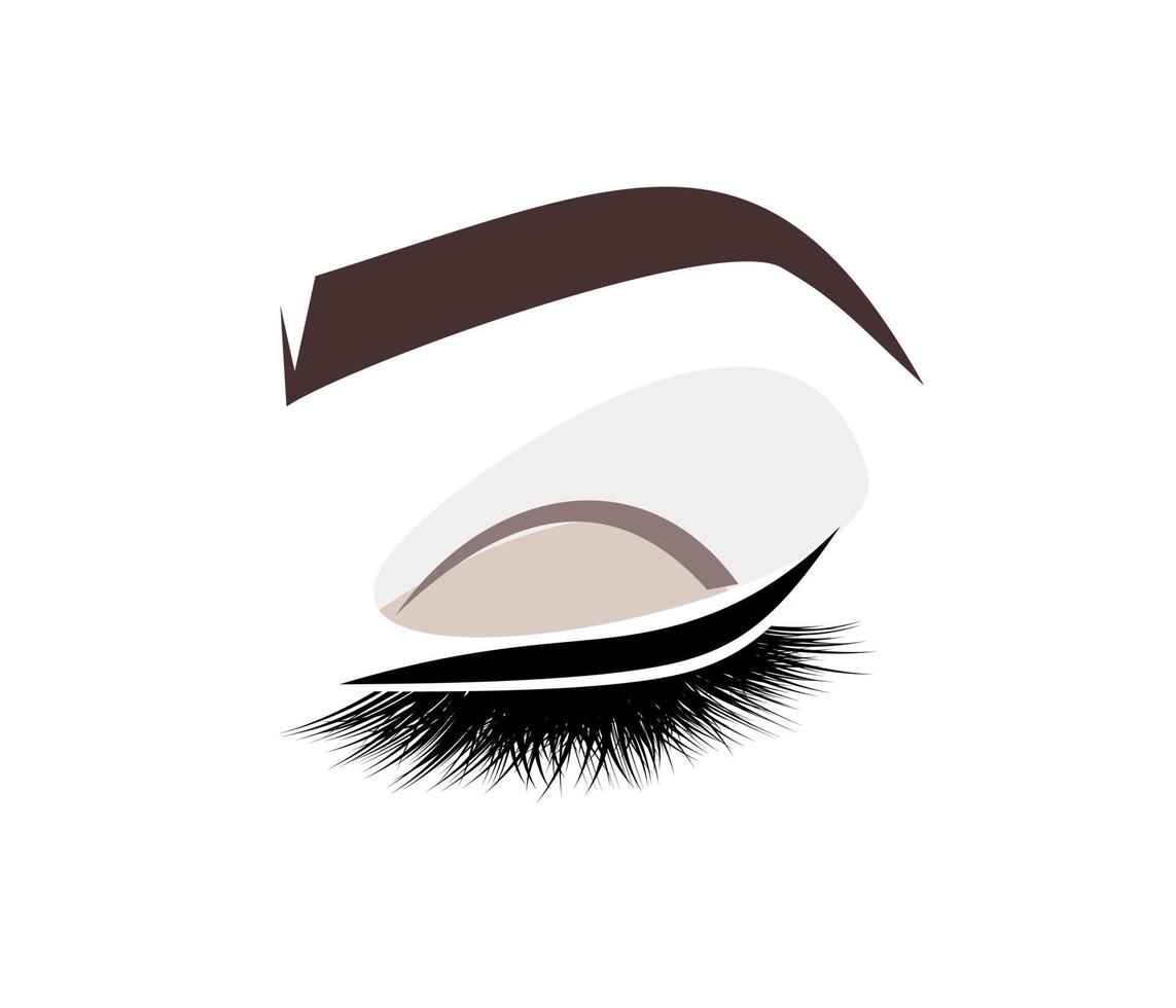 eyelashes eyebrow for beauty salon on white background. makeup look vector