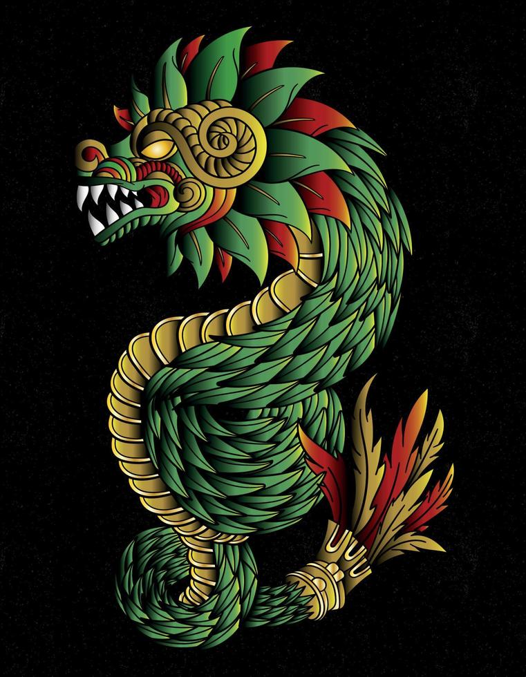 quetzalcoatl dios azteca vector