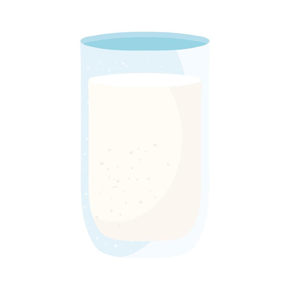 vaso con icono de bebida de leche vector