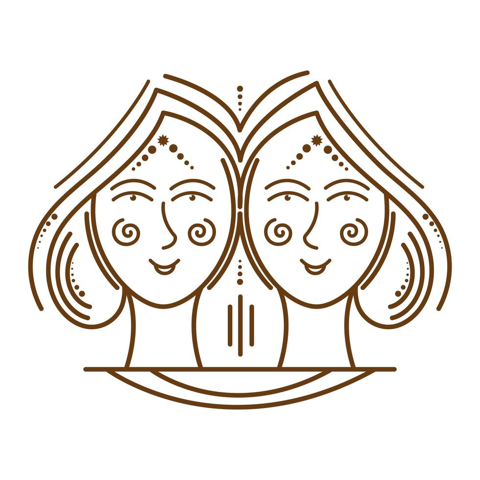 gemini astrology symbol vector