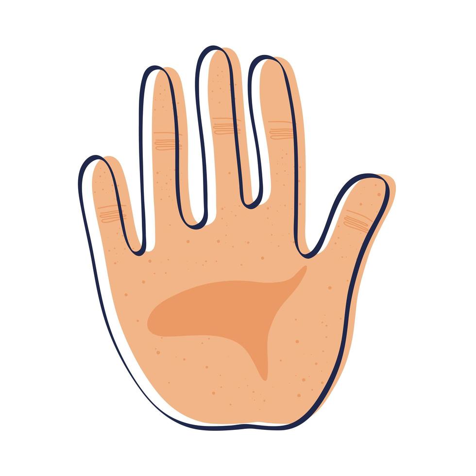 mano humana parada icono de estilo doodle vector