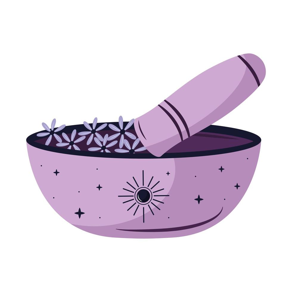 grinder and dish esoteric isolated icon vector