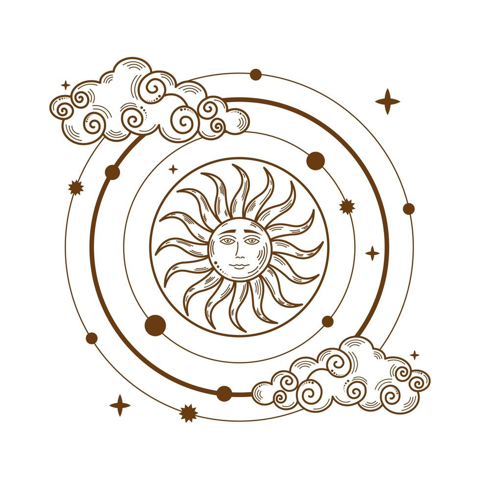 solar system astrology vector
