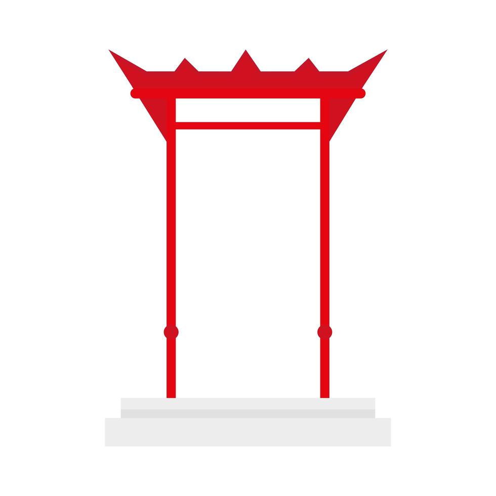 asian arch structure red icon vector
