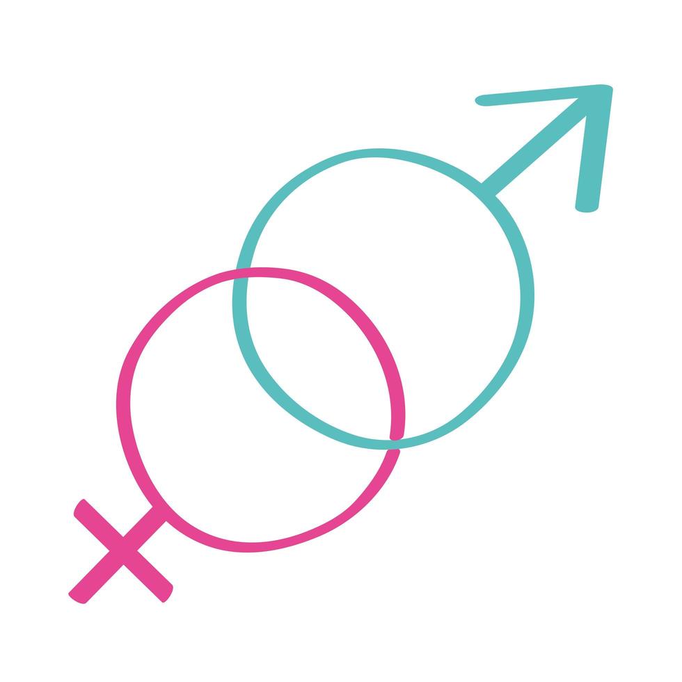 genders symbols crossed vector