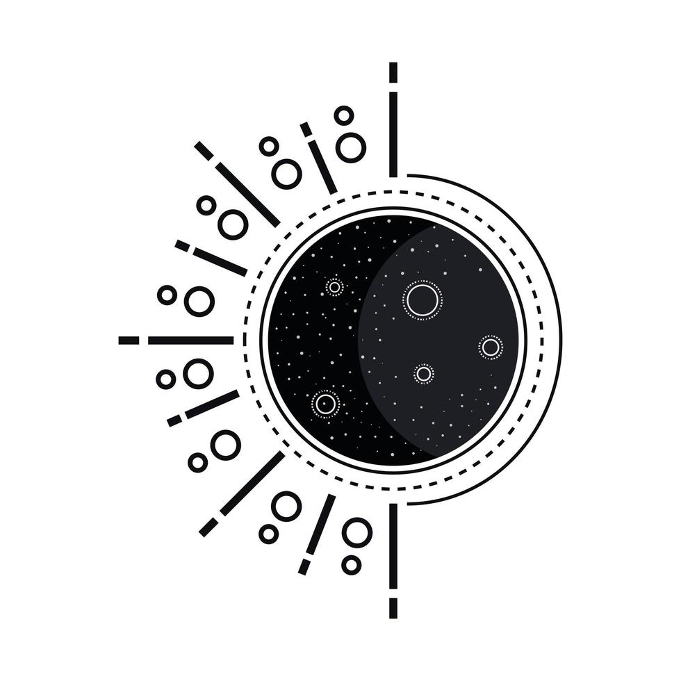 waxing crescent moon phase vector