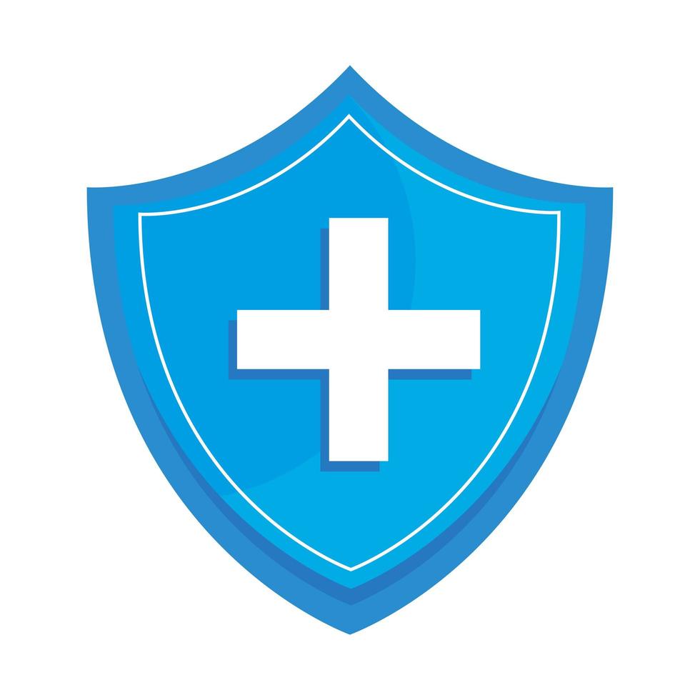 shield with medical cross icon vector