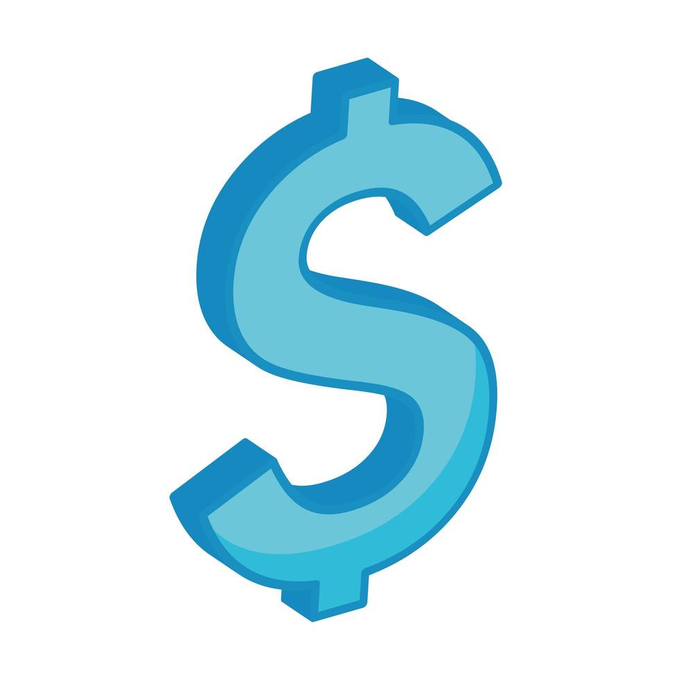 isometric dollar symbol vector