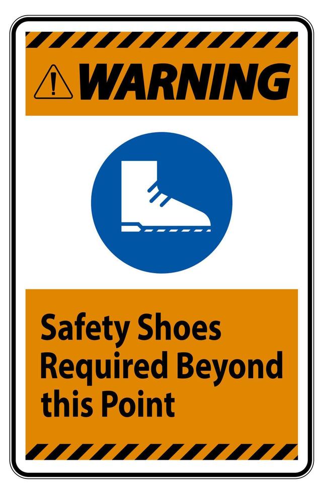Warning Sign Safety Shoes Required Beyond This Point vector