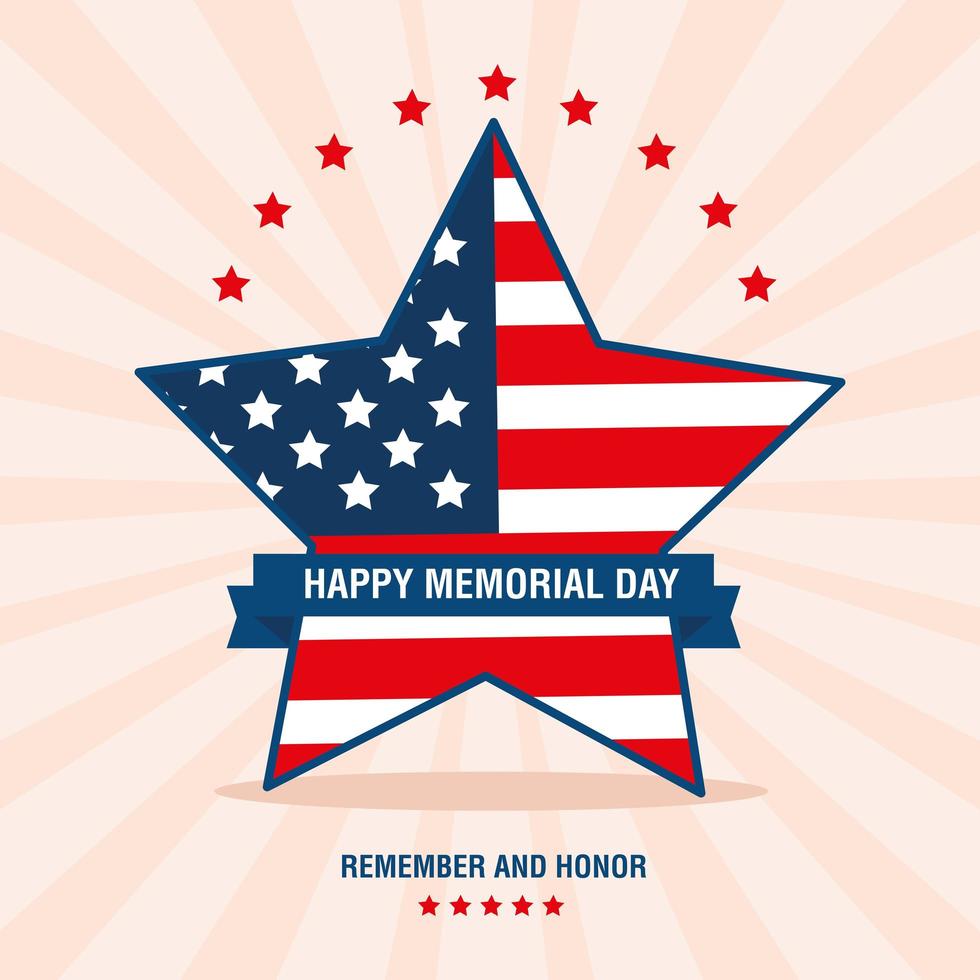 memorial day star vector