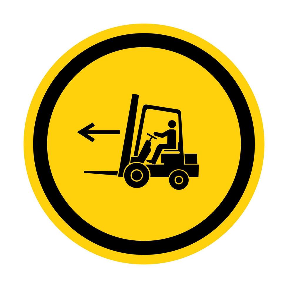 Forklift Point Left Symbol Sign Isolate On White Background,Vector Illustration vector