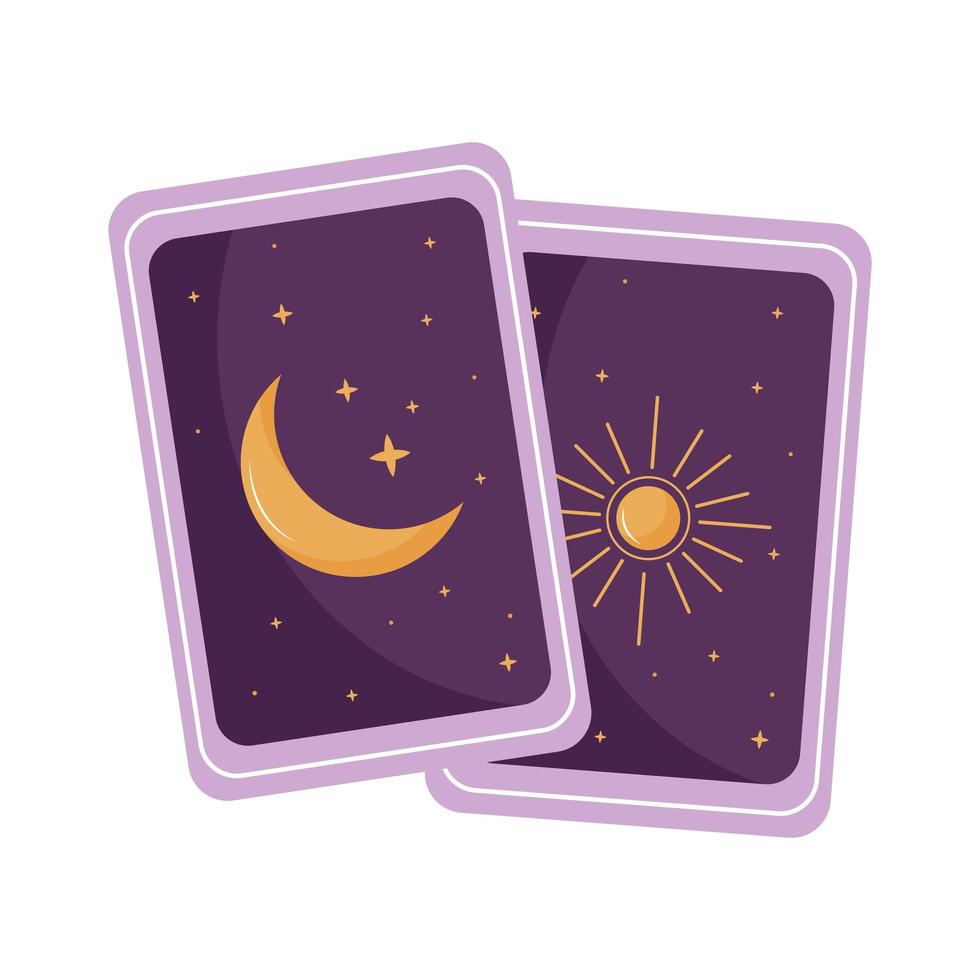 Cartas de adivinación esotérico icono aislado vector