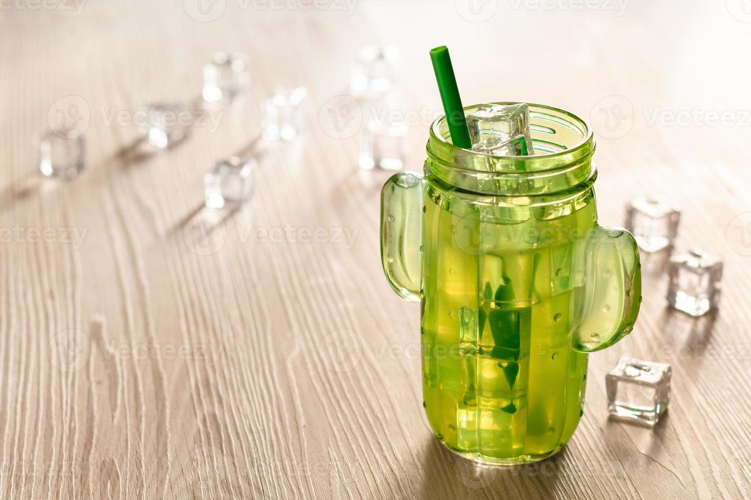 Fresh lemonade in jar ready to drink photo