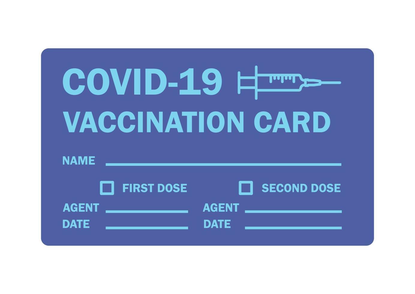 pasaporte de la vacuna. certificado o tarjeta de vacunación contra el covid-19. documento para demostrar que una persona ha sido vacunada con la vacuna covid-19. vector