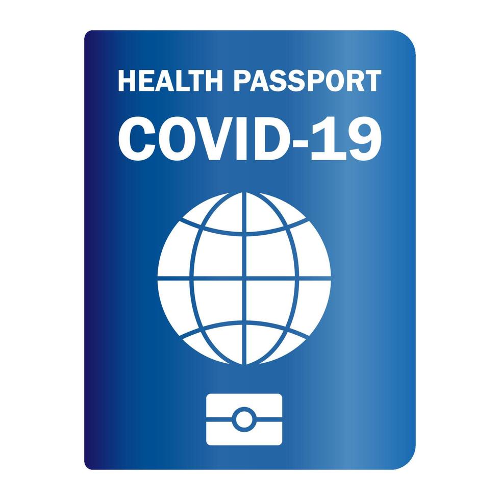 Immunity passport. Vaccinated health passport. Paper document to show that a person has been vaccinated with the Covid-19 vaccine. Immunity paper document from coronavirus vector