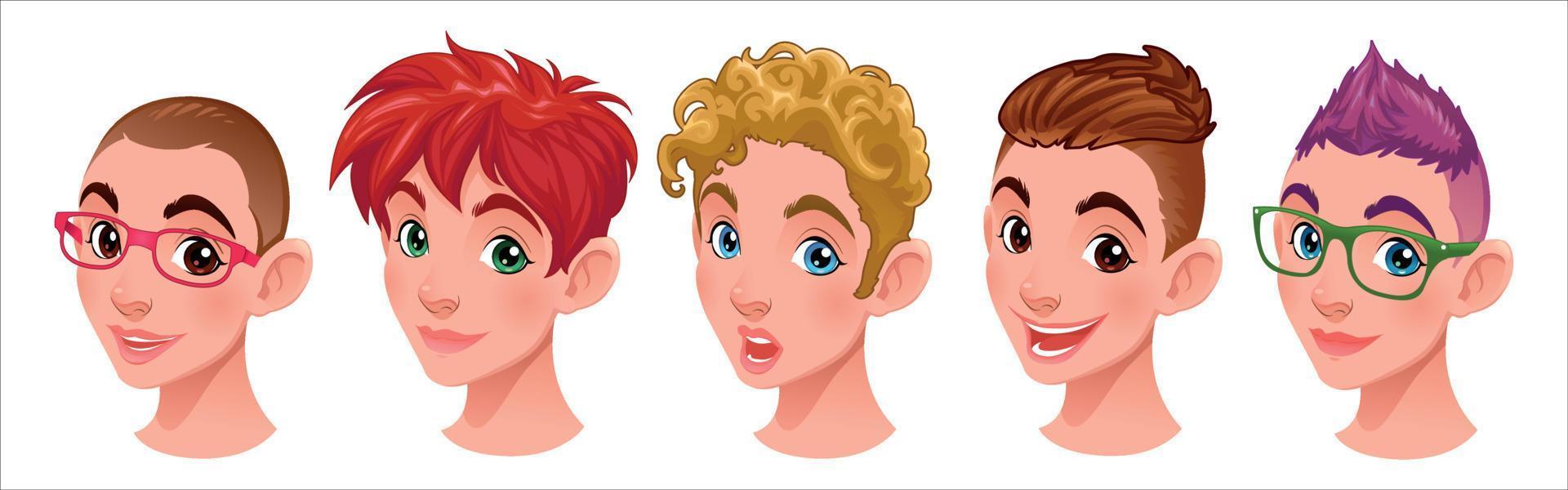 Set of avatars flat style vector