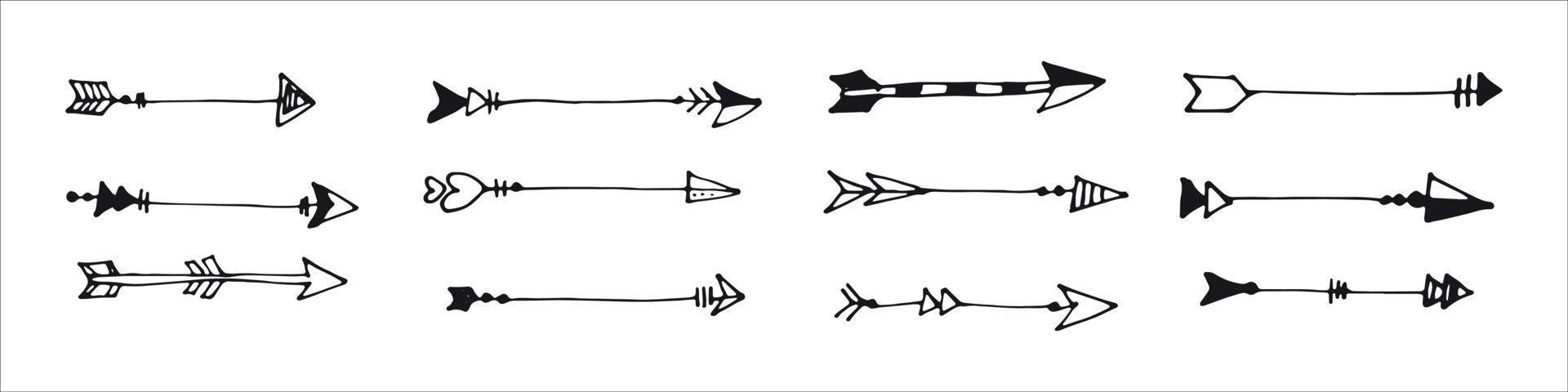 hand drawn arrows vector