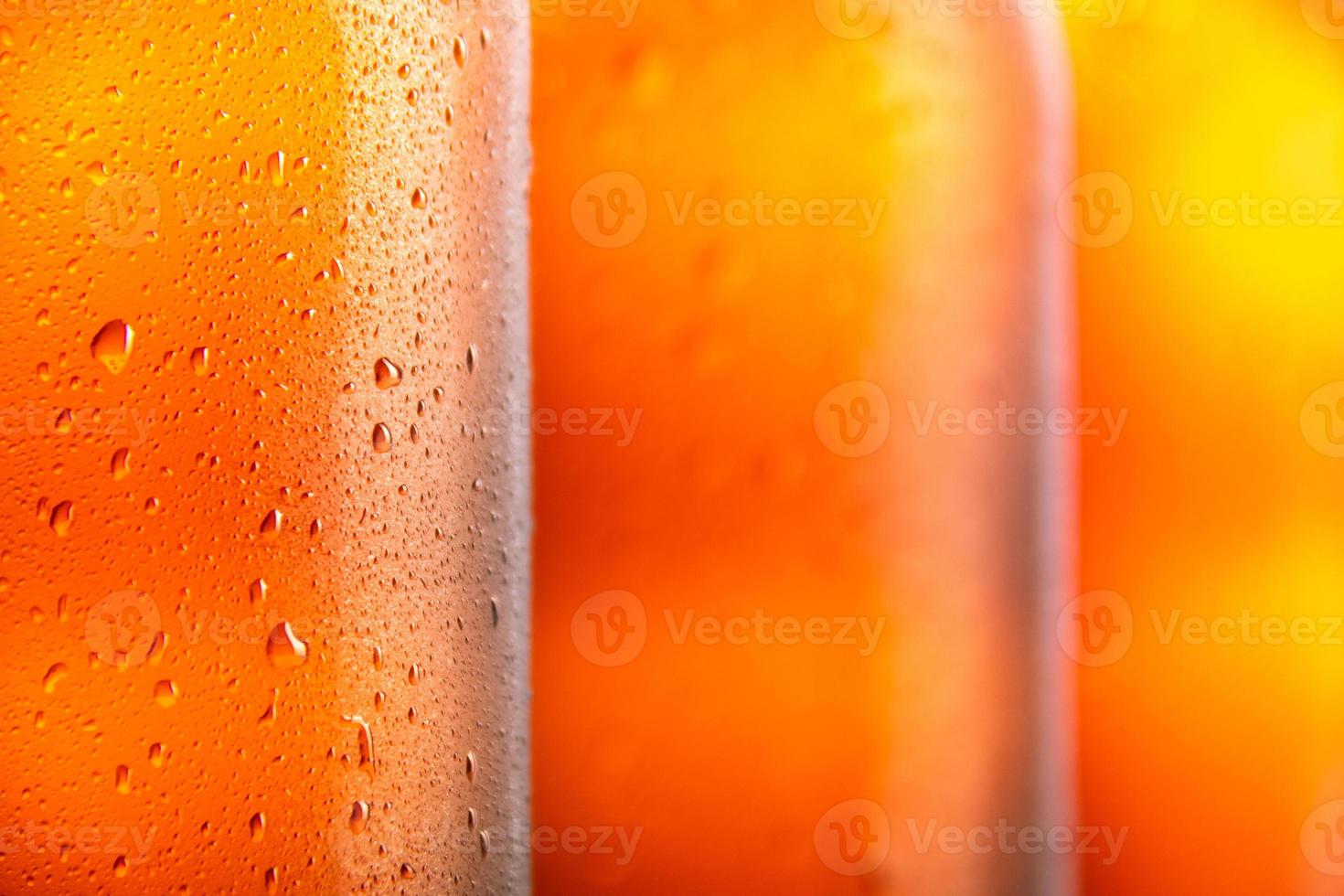 Three fresh beer bottle for background photo