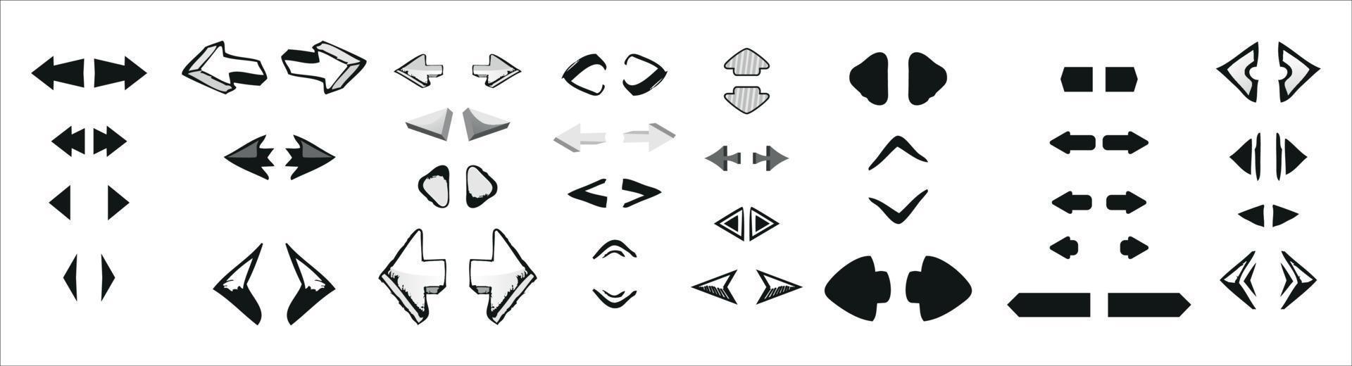 Doodle sketch arrows vector