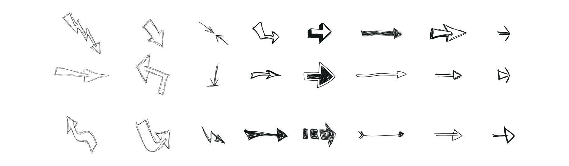 Grunge arrows vector set on white background