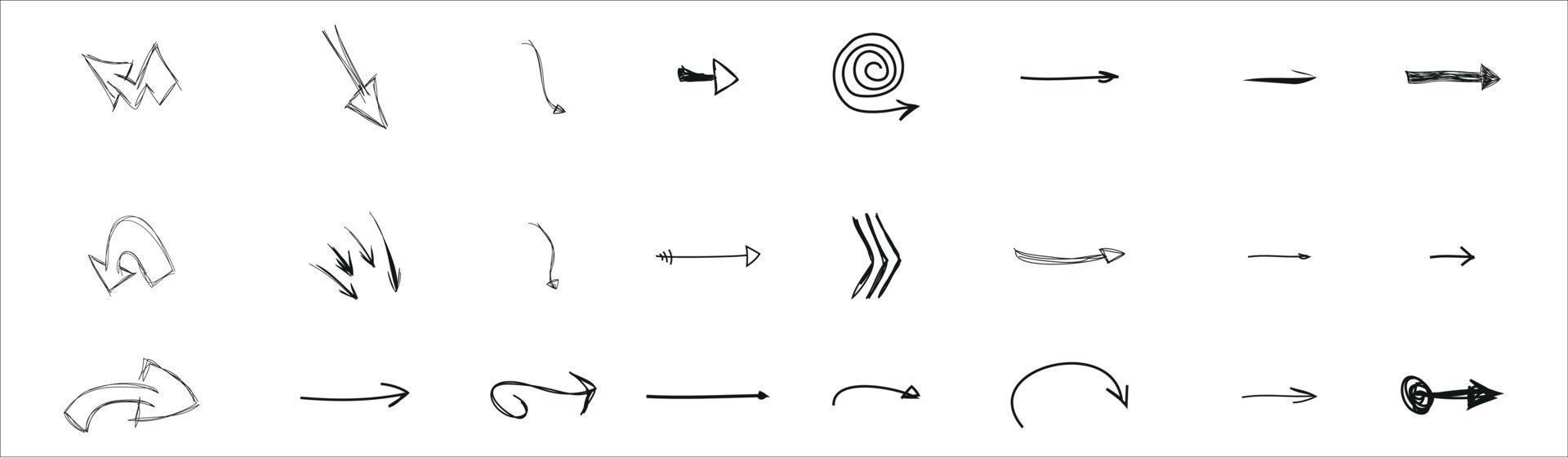flechas dibujadas a mano vector eps 10