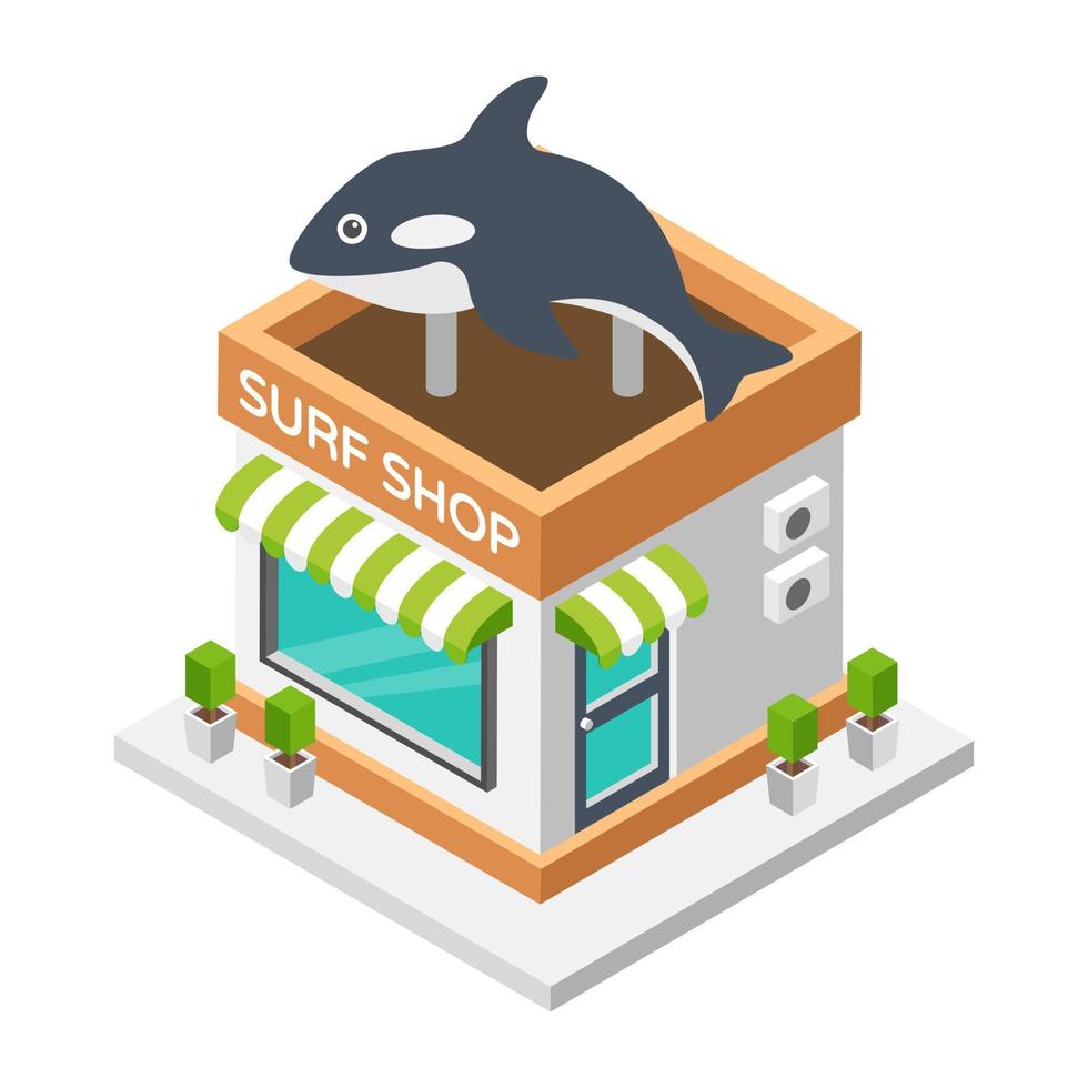 conceptos de tienda de surf vector