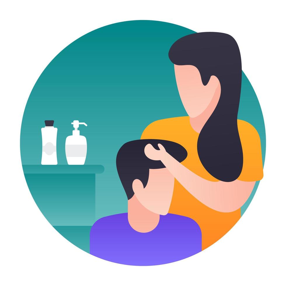 Head Massage Concepts vector