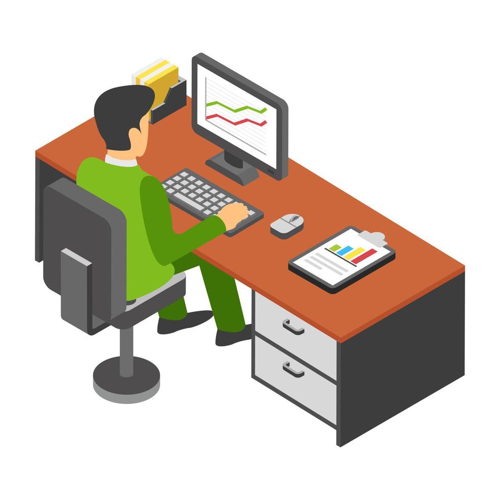 Employee Desk Concepts vector