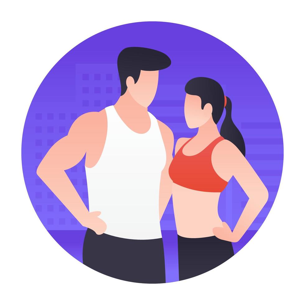 conceptos de pareja de gimnasio vector