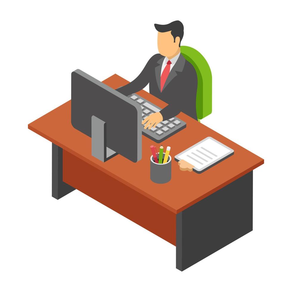 Employee Desk Concepts vector