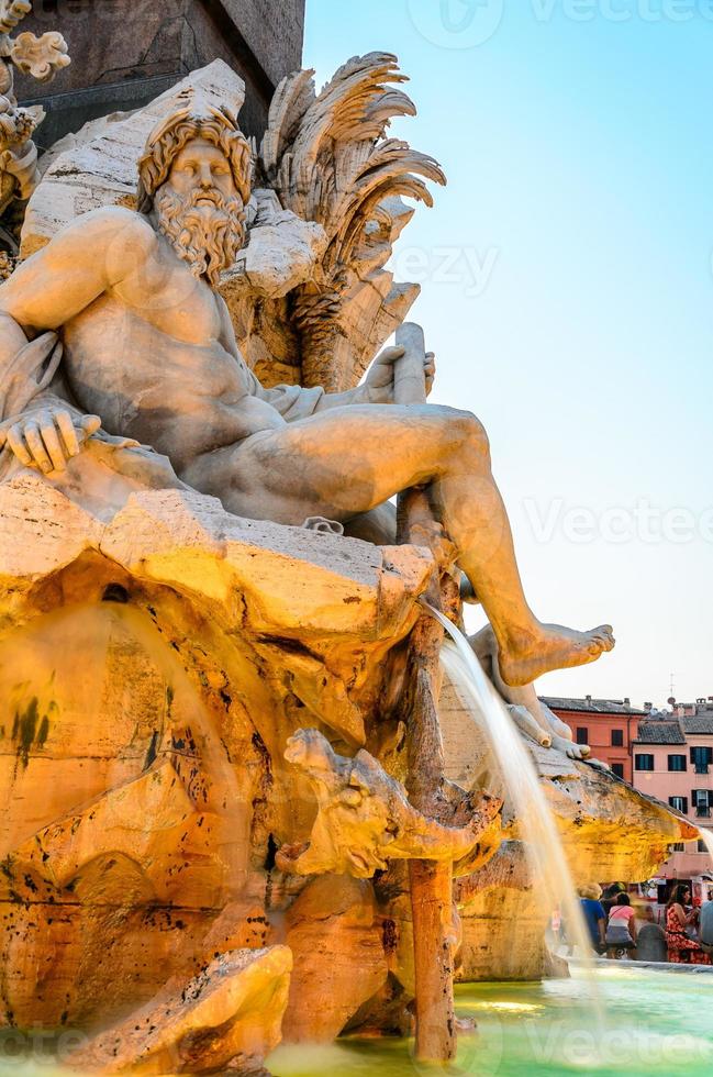 Piazza Navona, fountain under the obelisk photo