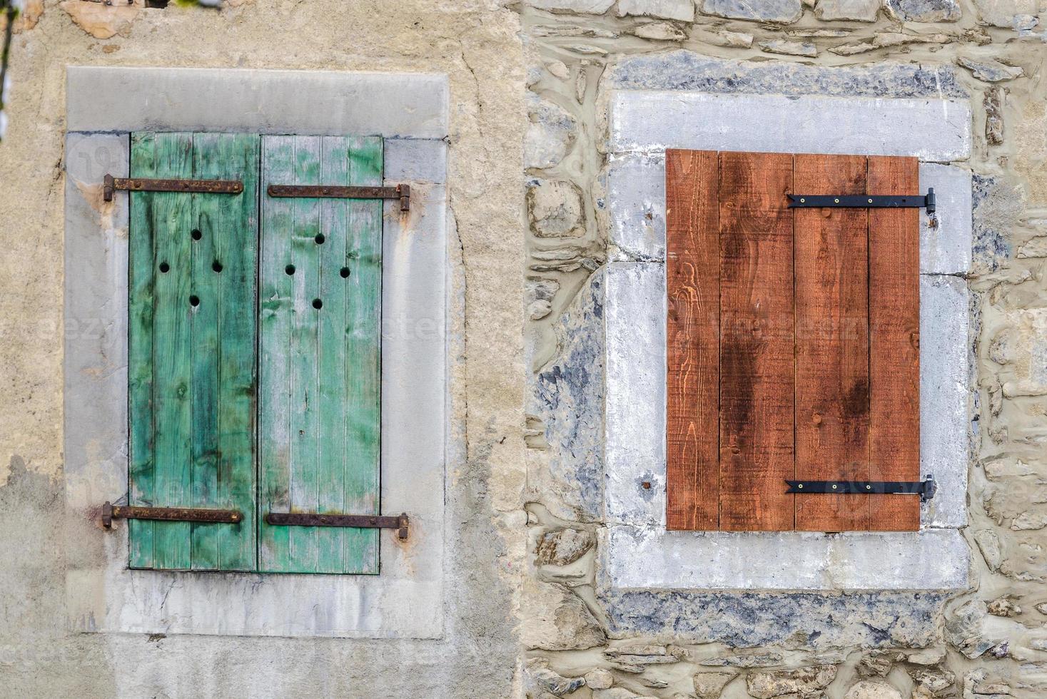 Old shutters on a chalet photo