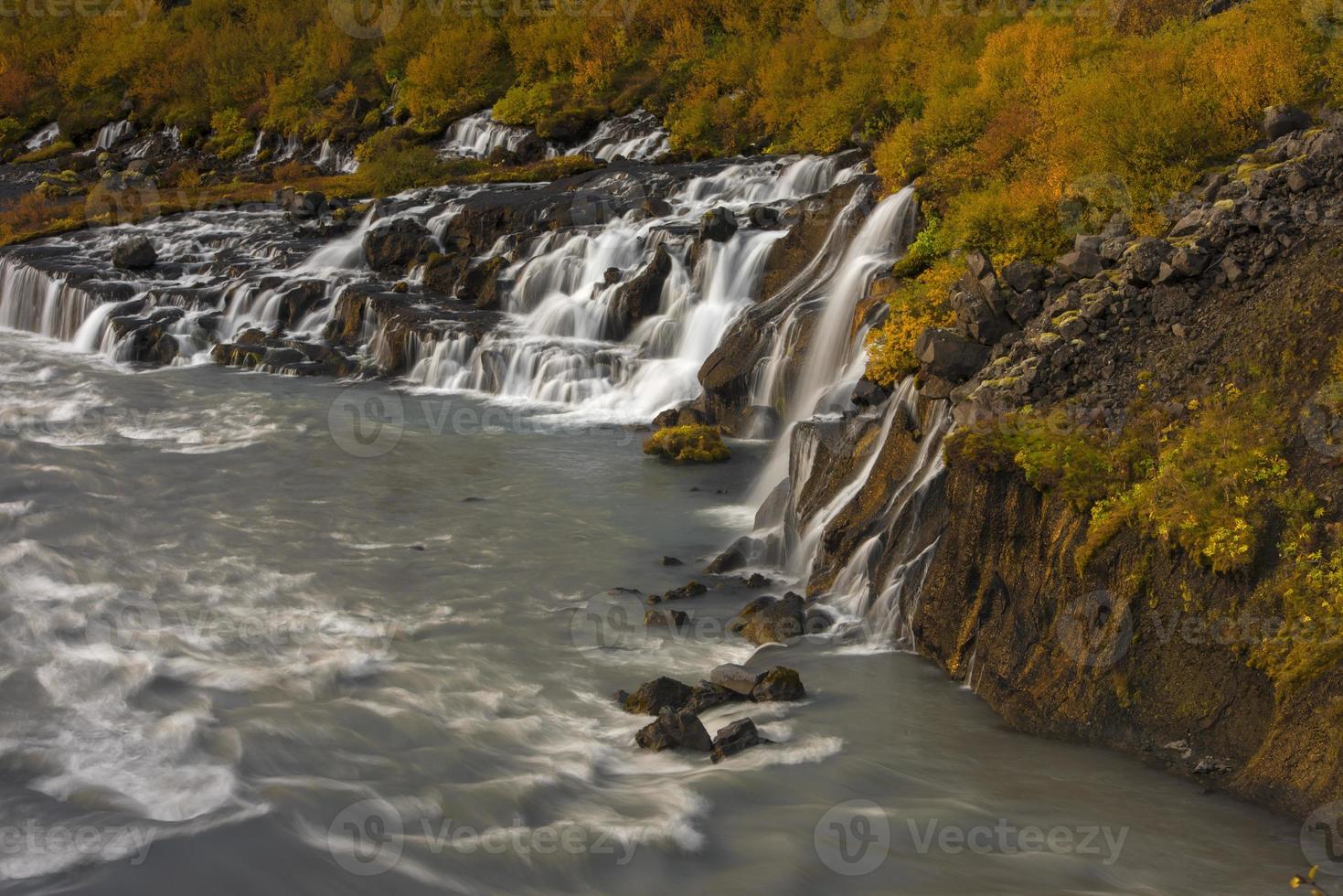 Hraunsfossar Waterfall, Iceland photo