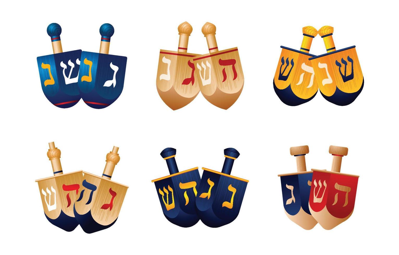 Hanukkah Dreidle Icon Concept vector