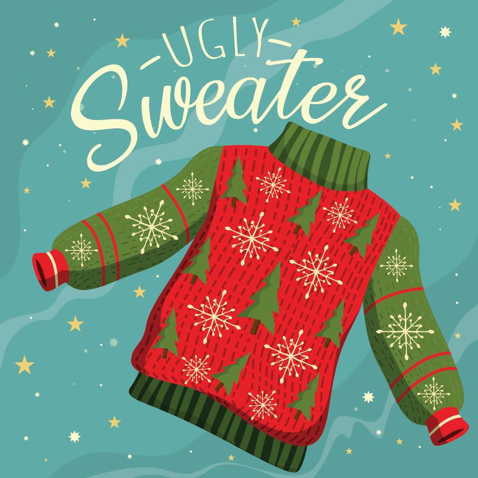 suéter feo de navidad vector