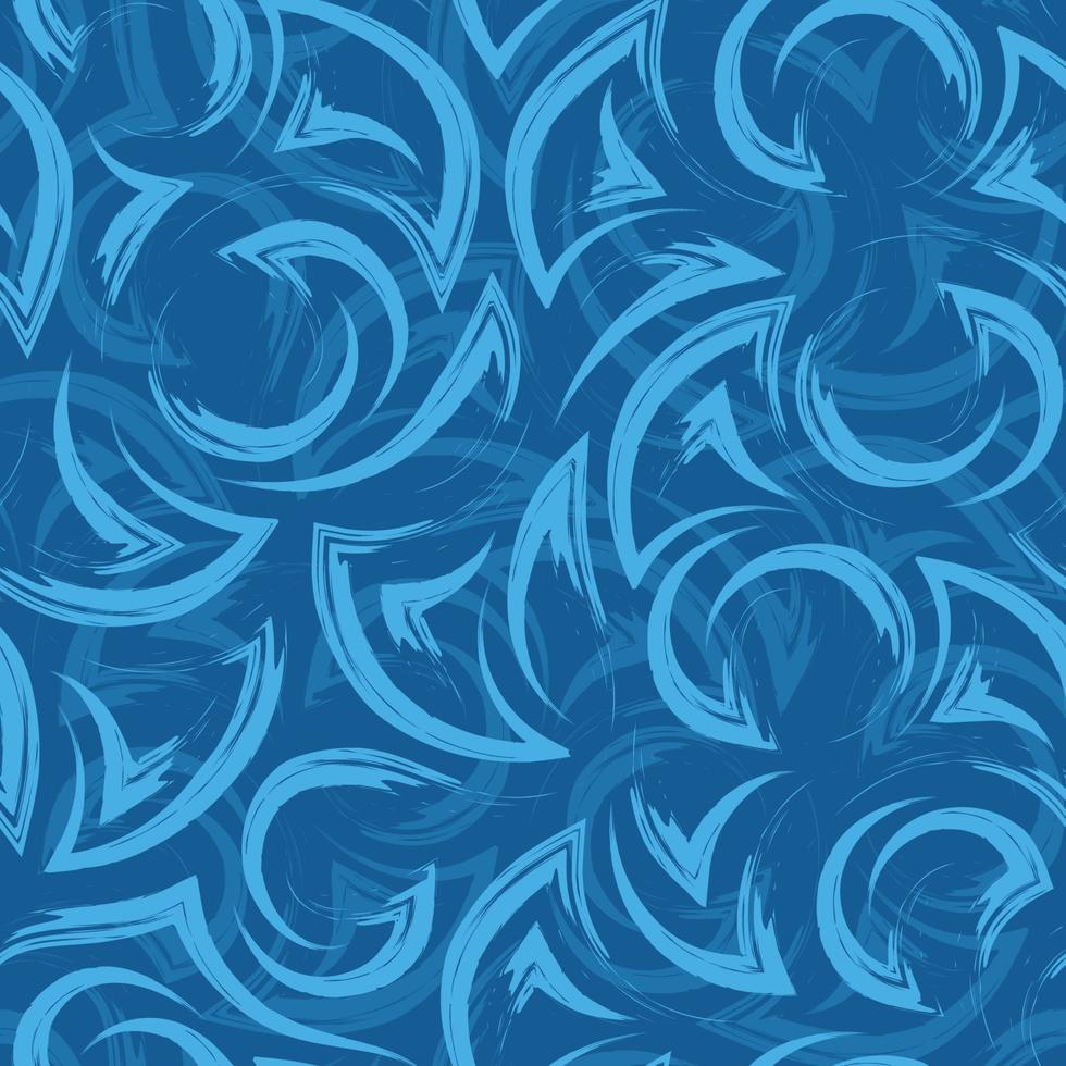 Vector geometric seamless pattern of corners and circles marine motif