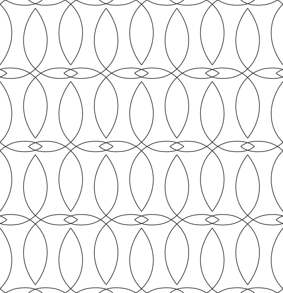 Vector black seamless pattern in a linear style of rhombuses and abstract shapes.A simple monochrome pattern of intertwining lines in the form of crosses.Simple black texture in a minimalist style.