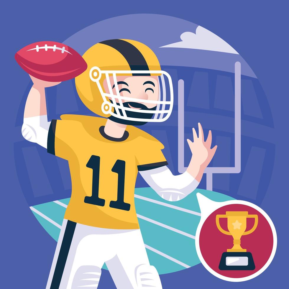 superbowl de atleta centrado en el personaje vector