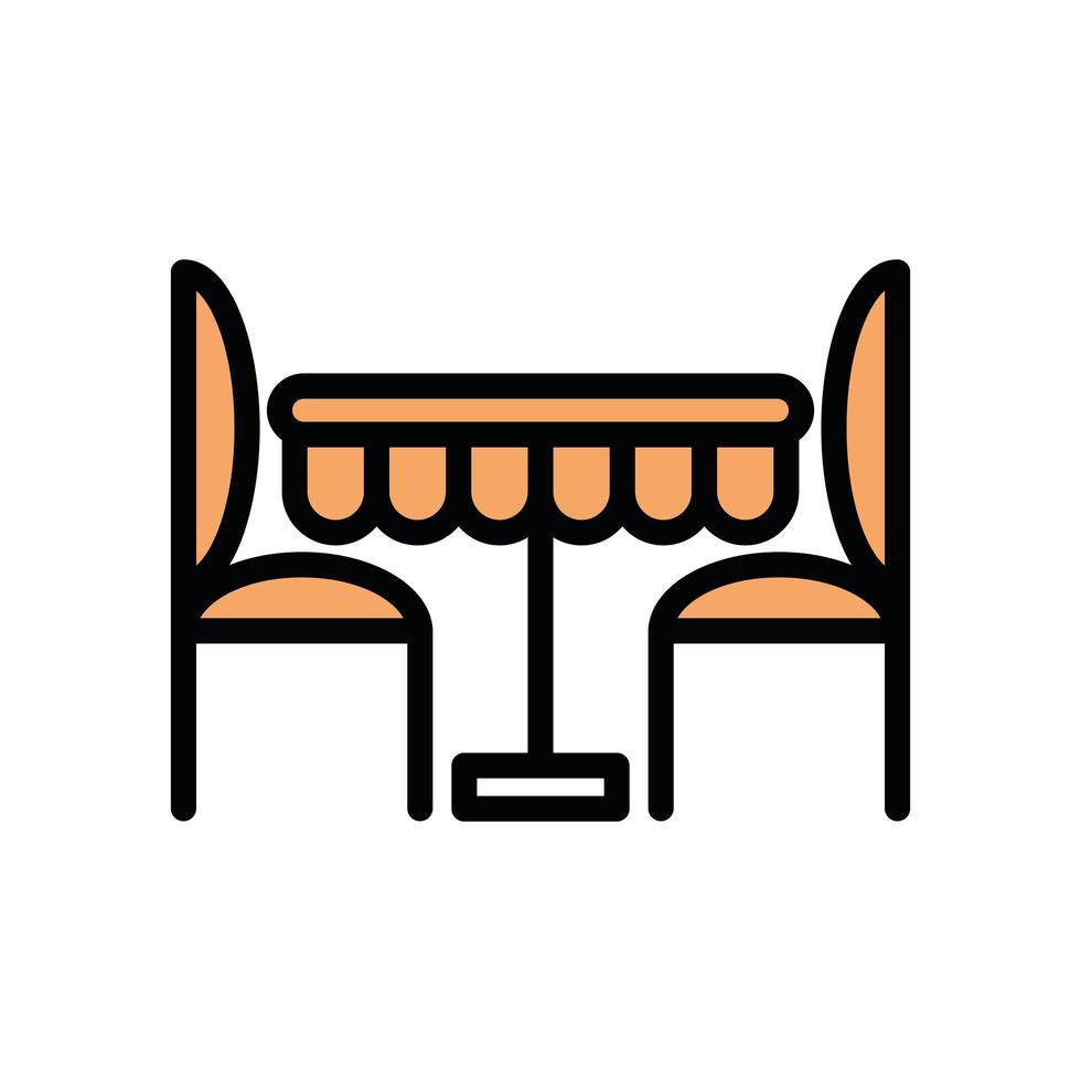 table with chairs dinning icon vector