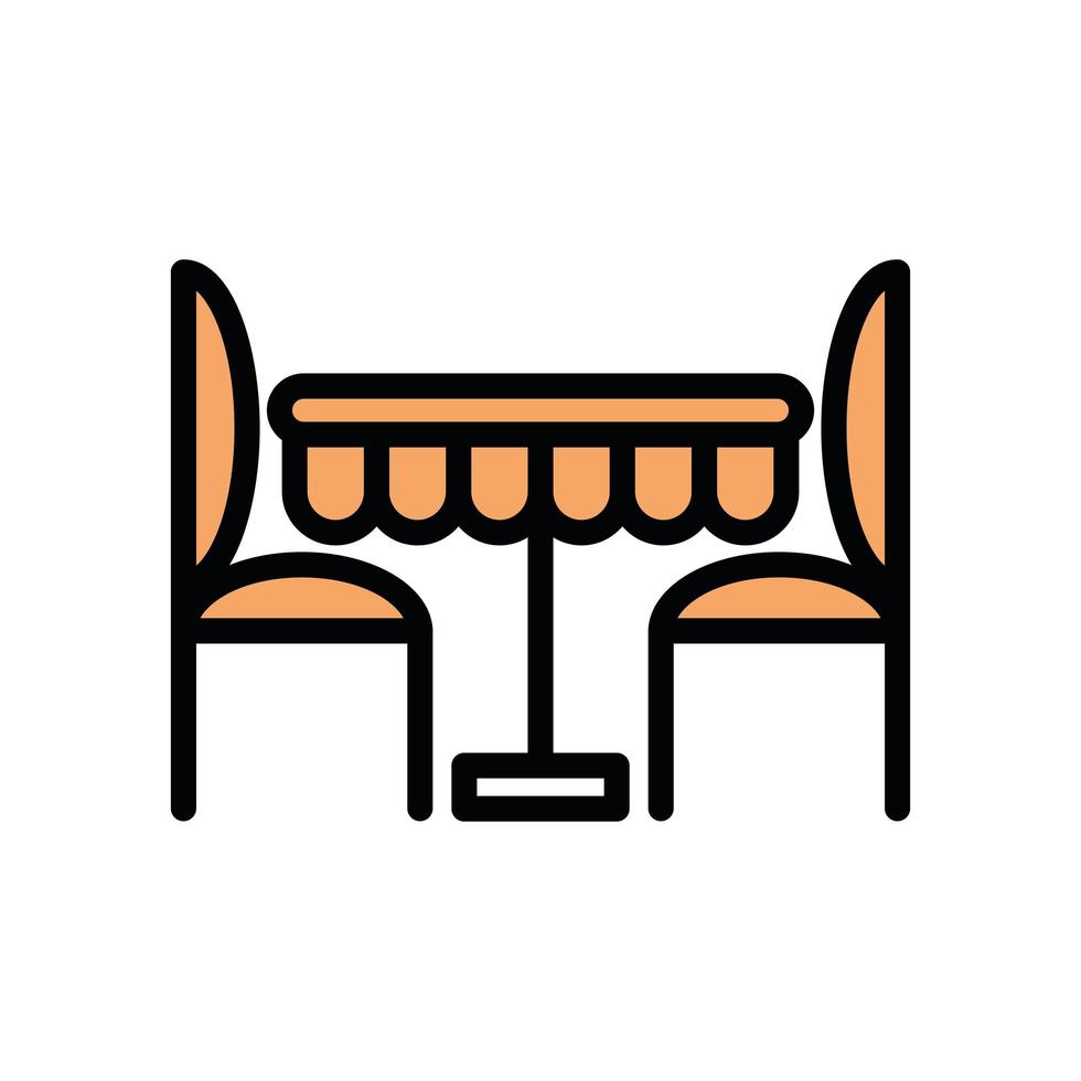 table with chairs dinning icon vector