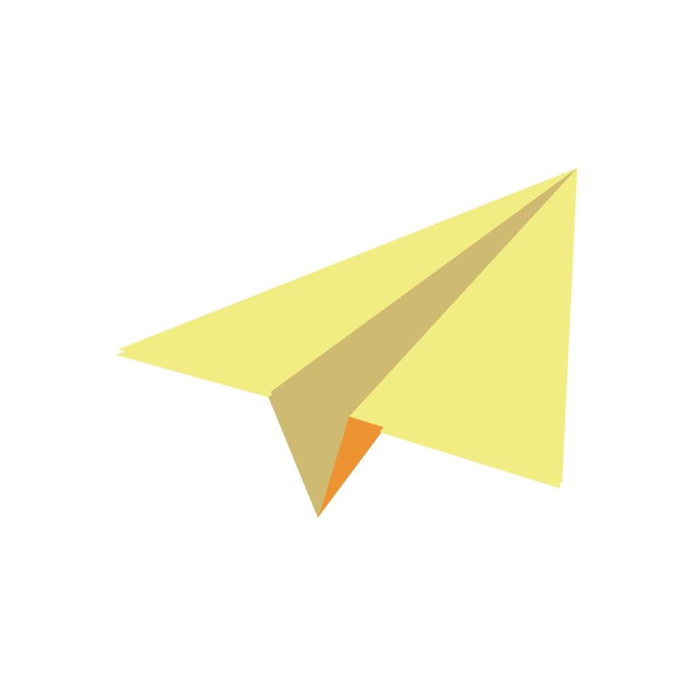 paper airplane flying flat style icon vector