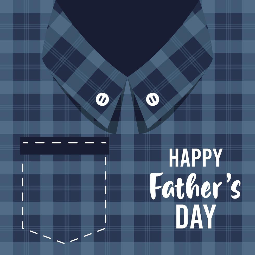 happy fathers day card with male shirt vector