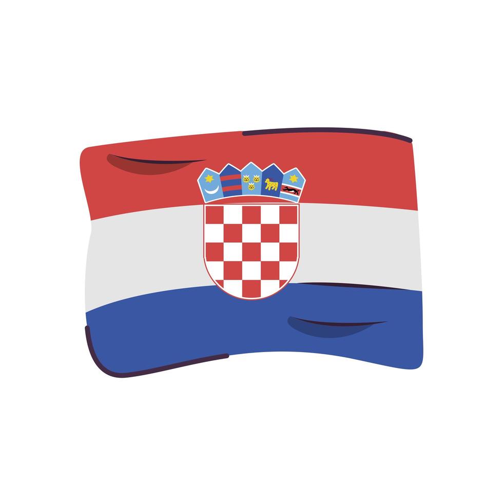 croatia flag country isolated icon vector