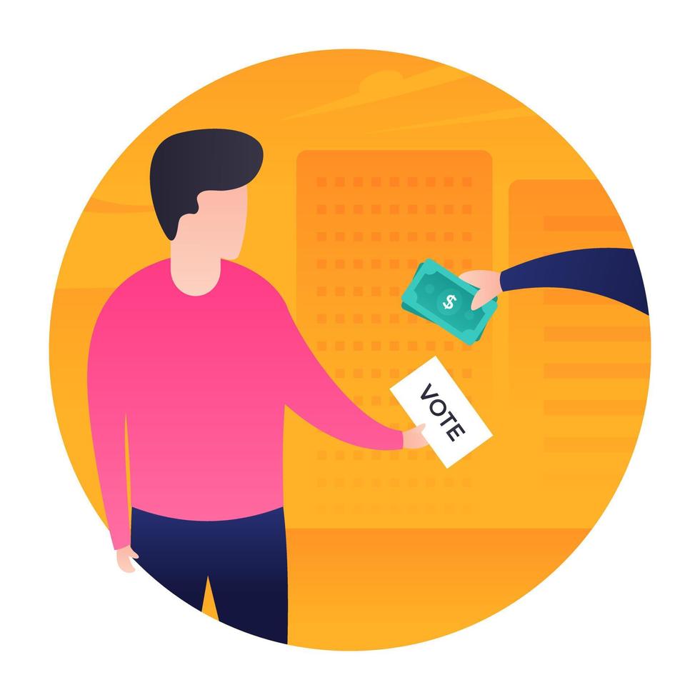 Vote Bribery Concepts vector