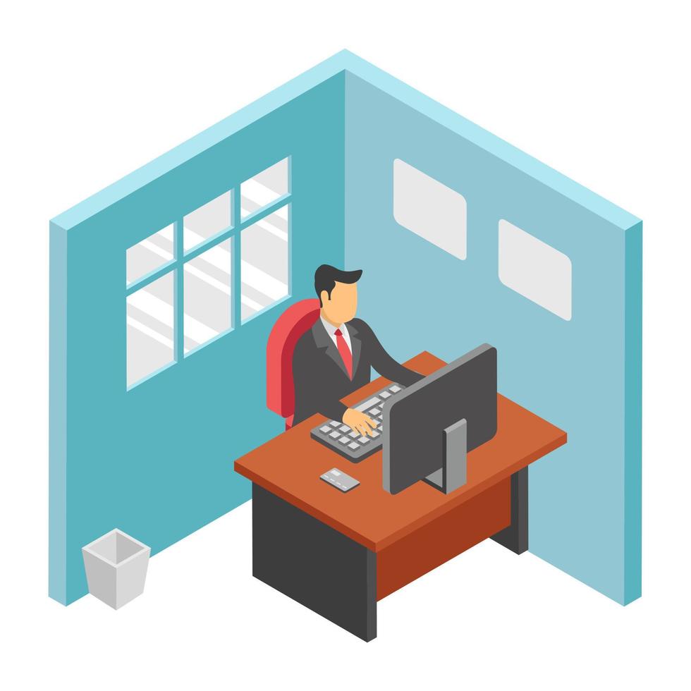 Employee Desk Concepts vector