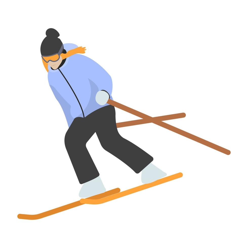 conceptos de esquí de moda vector