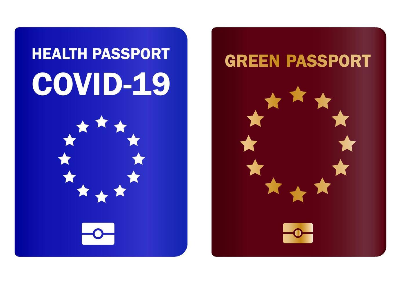 Vaccinated health passport. Travel immune document. Checking immunization against diseases and the concept of introducing a vaccination passport or immunity. Control Covid-19 in European Union vector