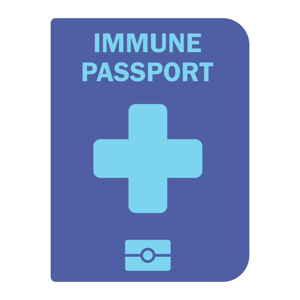 Vaccinated health passport. Travel immune passport. Paper document to show that a person has been vaccinated with the Covid-19 vaccine. Immunity paper document from coronavirus vector