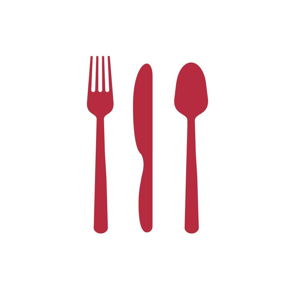 fork spoon knife vector icon in minimalist style